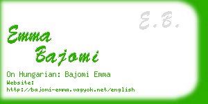 emma bajomi business card